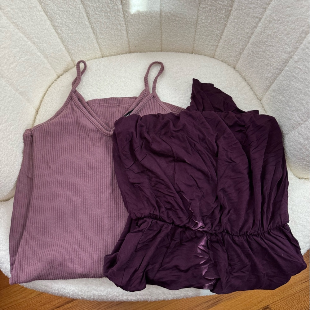 Express Ribbed Tank Dress and Tubetop Dress Bundle in XS